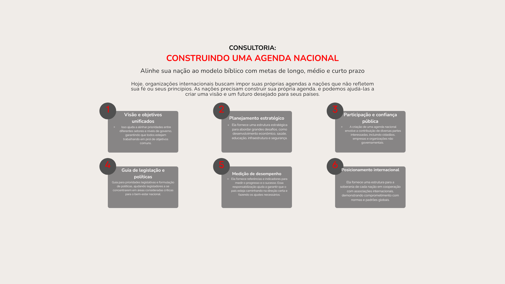 Consultoria - Construindo uma agenda nacional